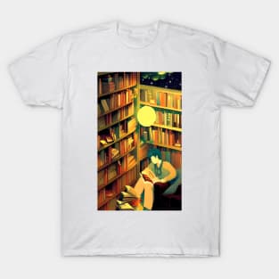 Hygge Library Bookworm | National library week | literacy week T-Shirt